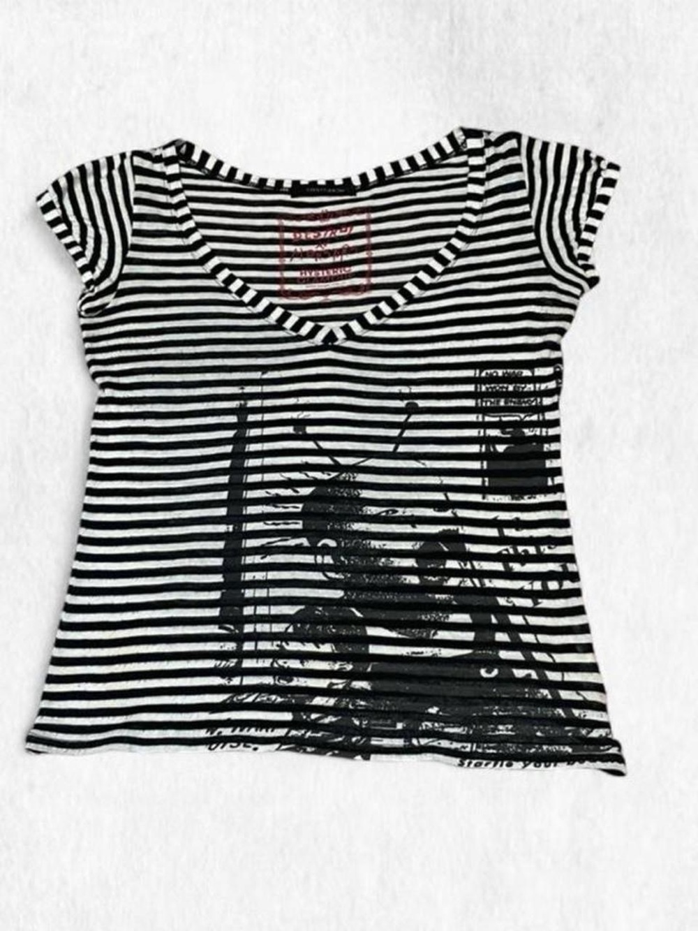 Super rare Hysteric Glamour x Destroy All Monsters striped baby tee